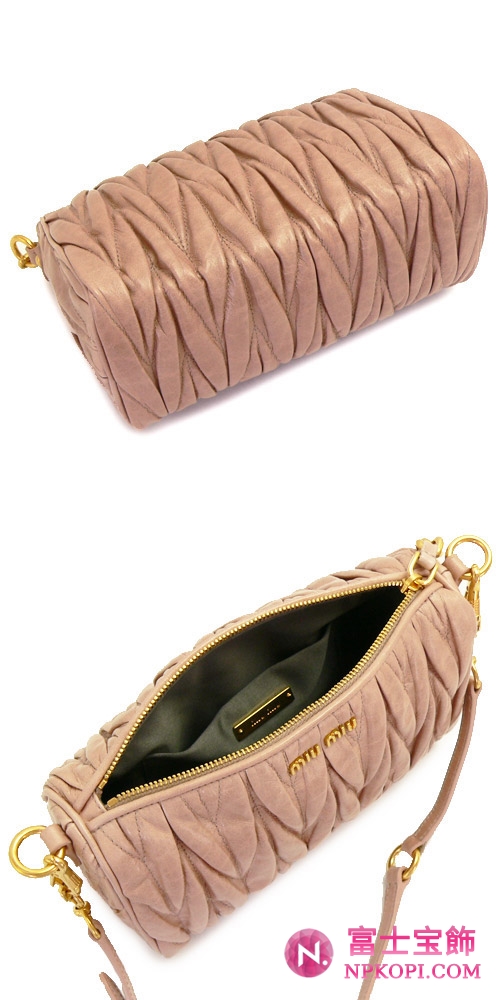 MIUMIU ミュウミュウ クラッチバッグ ポシェット 2WAY ヴィンテージ レザー ピンクベージュ 5N1521 MATELASSE LUX CIPRIA